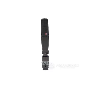 Shure Model 300 Bi-Microphone (SN 5310, Preowned) ribbon microphone featuring a distinctive black rectangular grille and sturdy cylindrical metal base, photographed against a plain white background. Discover this classic Shure microphone and more vintage audio gear at Providence Sound And Vision.