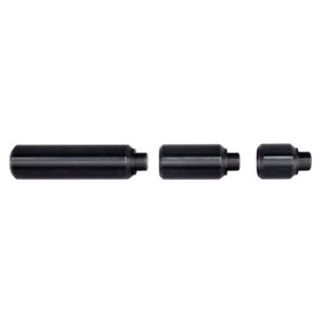 Latch Lake micKing MK1100 black metal stand parts—three stepped cylindrical components, descending in size on white.
