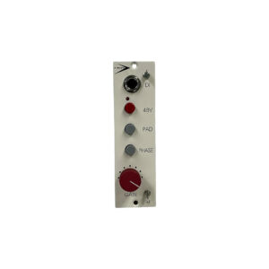 A-Designs P-1 500 Series Mic Preamp, white panel, SN 09303; large red Gain knob, DI, 48V, Pad & Phase buttons visible.