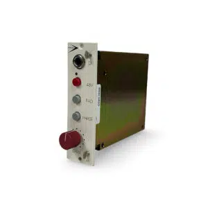 A-Designs P-1 500 Series Mic Preamp: silver faceplate, red knob, gray/red buttons, DI input, rackmount module (SN09304).