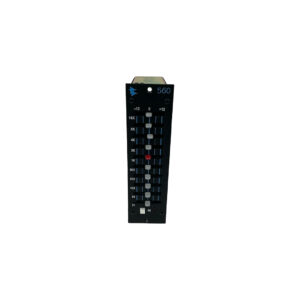 Preowned API 560 EQ module, rackmount, black with blue, gray, and red frequency sliders; Serial No. 907.6636.