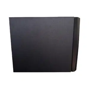 Preowned Dynaudio LYD 48 speakers, compact design in black finish, shown side by side against white background.