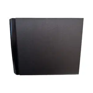 Preowned Dynaudio LYD 48 pair, black, rectangular speakers with slight left edge raise, SN 04019954/04019987.