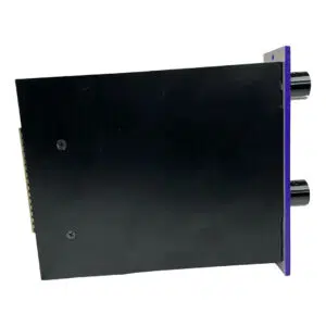 Preowned Purple Audio BIZ 500 Series Mic Preamp, SN 1537, black, rectangular, two black knobs on vertical purple faceplate.