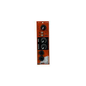 Radial EXTC 500 Series Reamp PO825-2: orange vertical module, black/white RECEIVE SEND BLEND knobs, ideal for reamping.