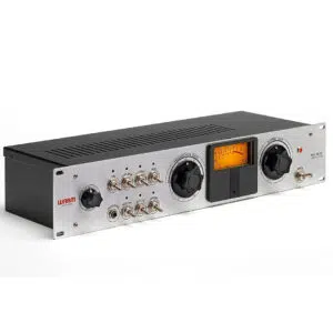 Warm Audio WA-MPX Single Channel Tube Preamp, silver/black rackmount, large knobs, VU meter, multiple switches/ports.