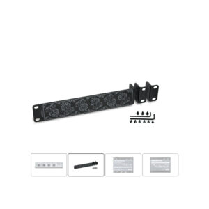 Cranborne Audio C.A.S.T. Intro Bundle black rackmount kit with screws, washers, Allen key; four product angle and install previews.