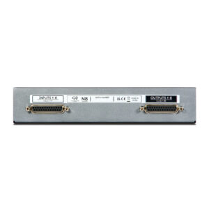Cranborne N8 rackmount, silver panel, rear DB25 INPUTS 1-8 & OUTPUTS 1-8, batch, CE, RoHS markings visible.