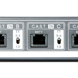 Cranborne N8 rackmount panel with black C.A.S.T. IN B/C ports, toggle switches (TT/RTTT), metallic finish.