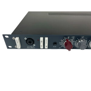 Neve SPX SN 18320-18 preowned rackmount audio unit, black, with control knobs, switches, XLR input; partial view.