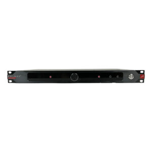Antelope Galaxy Synergy Core SN 4205022000108: black/silver 1U rackmount audio interface with central knob, buttons, LEDs.
