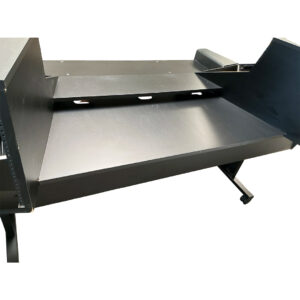 Preowned Argosy Console Dual 15k black metal studio desk with slanted top, rear shelf, and side panels for gear organization.