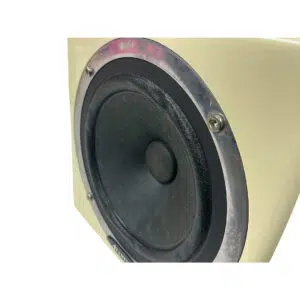 Avantone MixCube Passive speakers (Pair, SN P07796/97), cream box, silver rim, screws visible, preowned condition.