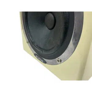 Avantone MixCube Passive speaker pair (cream, black woofer, silver trim), SN P07796 & P07797, Avantone logo bottom center.
