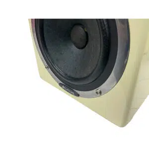 Avantone MixCube Passive Pair (SN P07796, P07797), cream finish, black cone, silver woofer trim, preowned studio monitors.