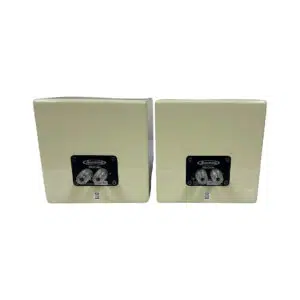 Avantone MixCube Passive speakers, cream, SN P07796/P07797, rear black panels with dual terminals and maker labels. Preowned.