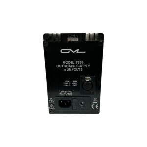 Preowned black GML 8200 rackmount EQ, SN E3936, with I/O pins, connector ports, CE mark, power specs, and caution symbols.