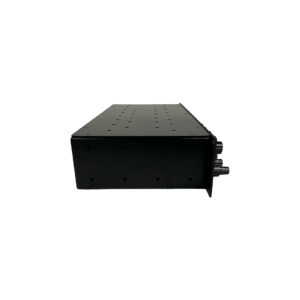 GML 8200 SN E3936, black rectangular rackmount unit with perforated top, metal connectors; shown on white background.
