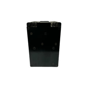 Preowned GML 8200 SN E3936, black metal, rectangular with visible screws and top fins. Electronic rackmount component.