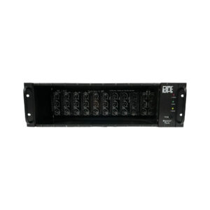 Preowned Purple Sweet Ten Rack SN TEN604, black 19” rackmount, multi-channel I/O, front knobs, switches, LEDs.