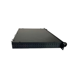 Preowned Spectrasonics Channel Strip Pair SN PO639 in black 1U rackmount with side ventilation and front brackets on white background.