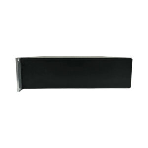 Universal Audio 6176 preowned black rackmount unit, SN 5396, shown from the side with a flat surface and left mounting bracket.
