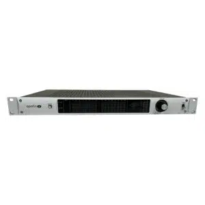 Preowned Universal Audio Apollo 16 Mk1 rackmount interface, silver panel, LED meters, black knob, pro audio I/O.
