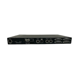 Universal Audio Apollo 16 Mk1 SN13192000001100 rear panel: black rackmount audio interface with XLR, DB-25, optical, Ethernet, power.