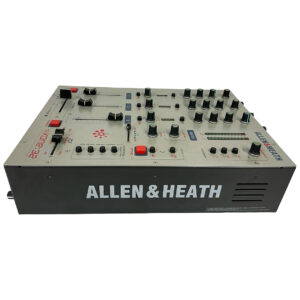 Preowned Allen & Heath XONE 32 DJ mixer, silver/black, with knobs, sliders, buttons; logo on front; SN X32/120X 115469.