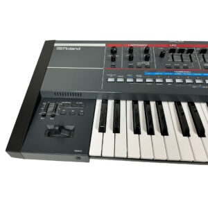 Roland Juno X synthesizer SN Z5N1615, preowned, with black/white keys, control knobs, sliders, buttons, pitch/mod wheel.