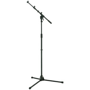 Tama MS456BK black tripod-base microphone stand with boom arm, adjustable height, set against a white background.
