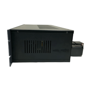 Dangerous Liaison SN 1099, black rack gear, preowned with right battery pack and vents, shown on white background.