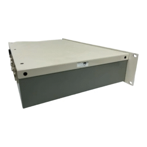 Revive Audio MSL TX Dual VCA Buss Compressor in gray/beige rackmount case, metal bracket, angled on white background.