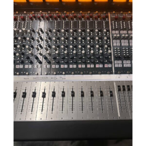 Preowned Rupert Neve 5088 Console SN 0251, multi-row silver knobs, faders, buttons, and handwritten track labels.
