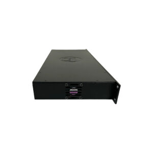 Hear Back Technologies HUB Bundle SN 1145-HK006521, preowned black rackmount unit with fan, right bracket, front view.