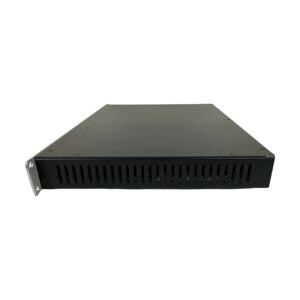 Apogee Rosetta 800 (SN R86039), black 1U rackmount unit with vent slots, front view on white background.