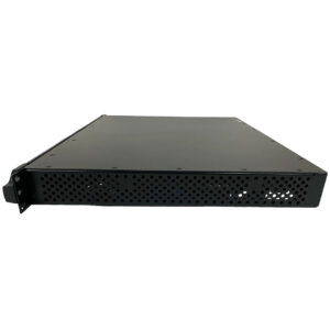 Preowned black Avid HD Omni 1U rackmount audio interface, perforated chassis, angled on white background.