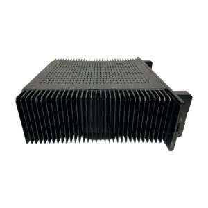 Preowned Bryston 4B SST Pro amp, black rectangular rackmount with perforated top and cooling fins, SN 4BSST-002455.