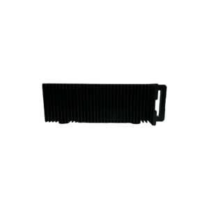 Preowned Bryston 7B SST Pro amplifier, black with vertical finned heat sink and handle, SN 7BSST-000922, on white background.