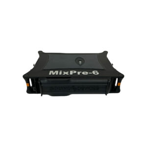 Preowned Sound Devices MixPre-6 black audio recorder with white branding on top, SN QC0317186011, on white background.