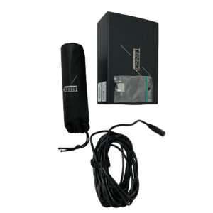 Preowned Trinnov Nova with 3D Mic, 6 licenses, cables, sleeve, and box on white—ideal for pro audio setups.