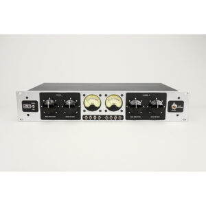 Z&H Designs Stereo Optical Compressor rack unit, black/silver, four knobs, VU meters, switches; white background.