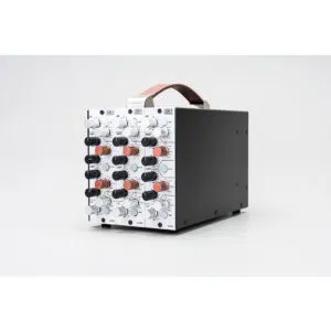 Z&H Designs VC500VPR 500 Series Power Rack, black/white, with dials, switches, and brown top handle on white background.
