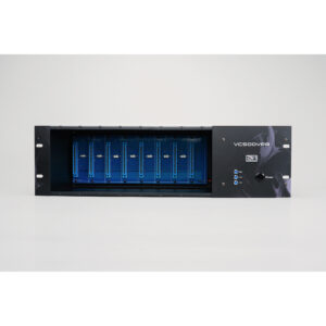 Z&H Designs VCS60DVR black rackmount server with open front, blue slots, indicator lights, and right-side power button.