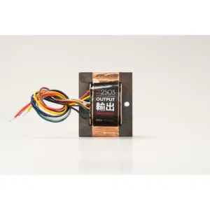 Z&H Designs Z-2503 Output Transformer, metal with copper accents, Japanese text, multicolored wires on white background.
