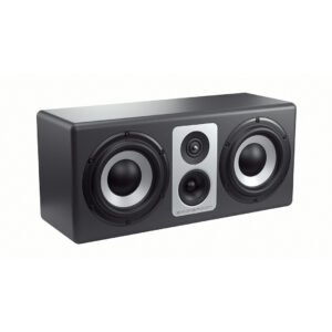 Barefoot Footprint03C black/silver rectangular speaker with dual woofers and tweeters on a plain white background.